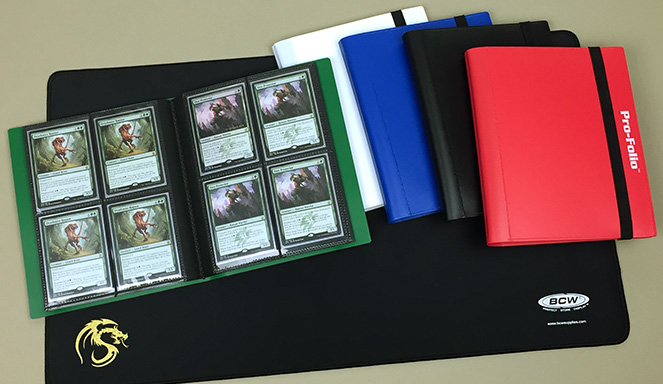 BCW GREEN Pro-Folio Binder Album 4 Pocket Side Load Storage holds 160 Cards 
